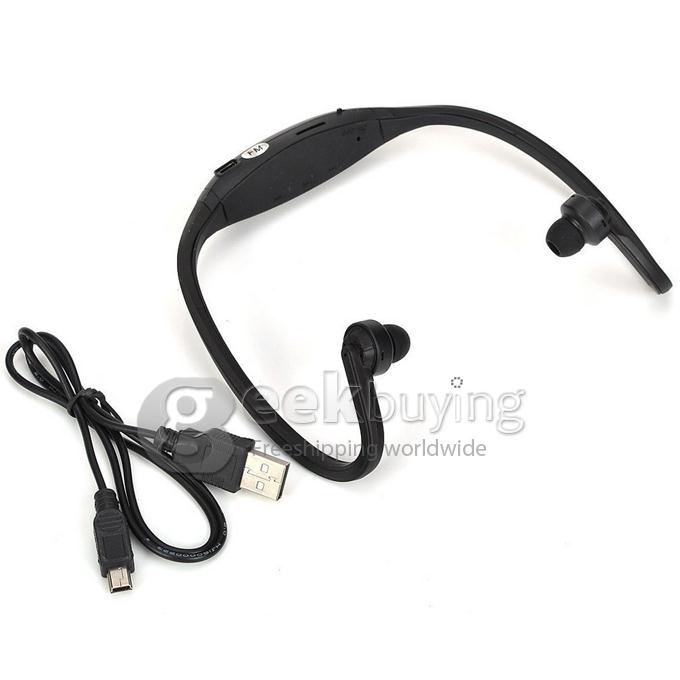 Sports Wireless Bluetooth 3.0 Headset Stereo Hands Free Back-Headphone for iPhone 5/4 Galaxy S5 i9600 -Black