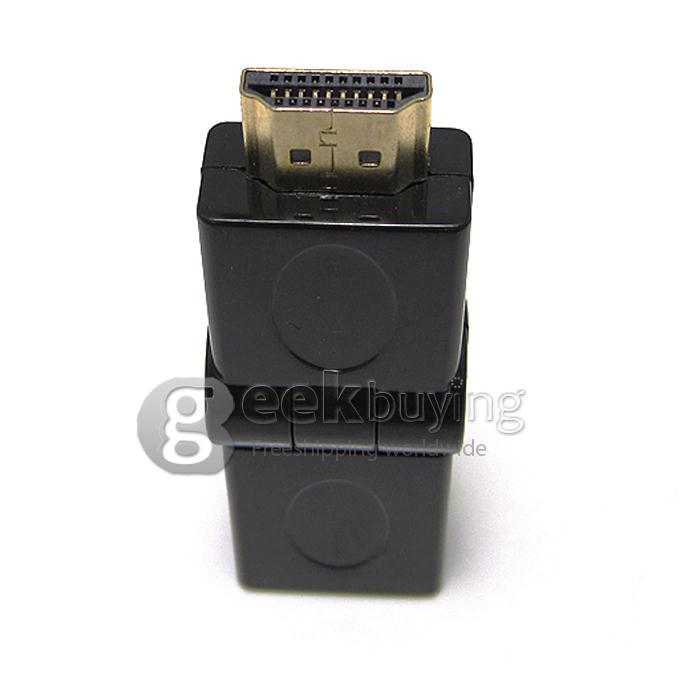 HDMI Extend Adapter Converter HDMI Male to HDMI Female 180 Degree Rotating for HDTV/Home Theater/DVD Player/HDMI Devices Black