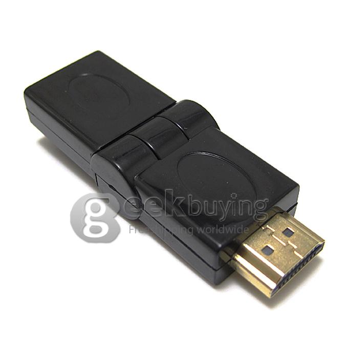 HDMI Extend Adapter Converter HDMI Male to HDMI Female 180 Degree Rotating for HDTV/Home Theater/DVD Player/HDMI Devices Black