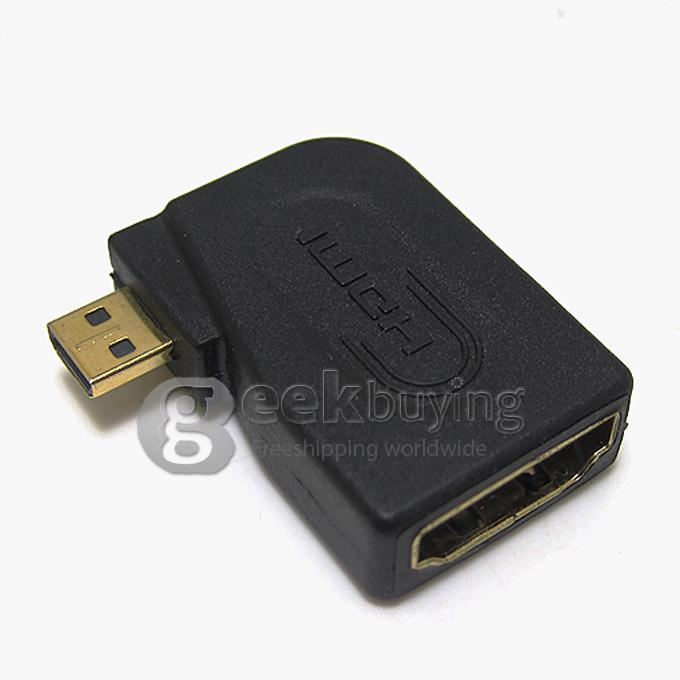 HDMI Extend Adapter Converter Micro HDMI Male to HDMI Female L Shape for HDTV/Home Theater/DVD Player/HDMI Devices Black