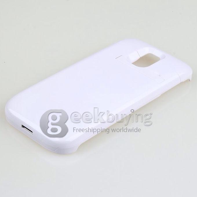 4800mA External Backup Battery Charger Case with Stand for Samsung GALAXY S5 i9600 -White