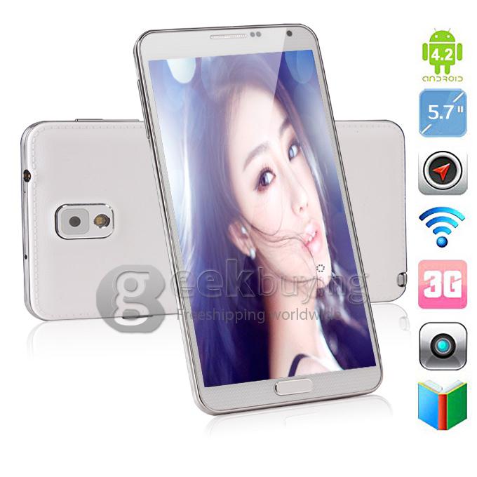 Ulefone N9002 5.7Inch HD Screen MTK6582 1.3GHz Quad Core 1GB+8GB Android 4.2 3G/GPS - White