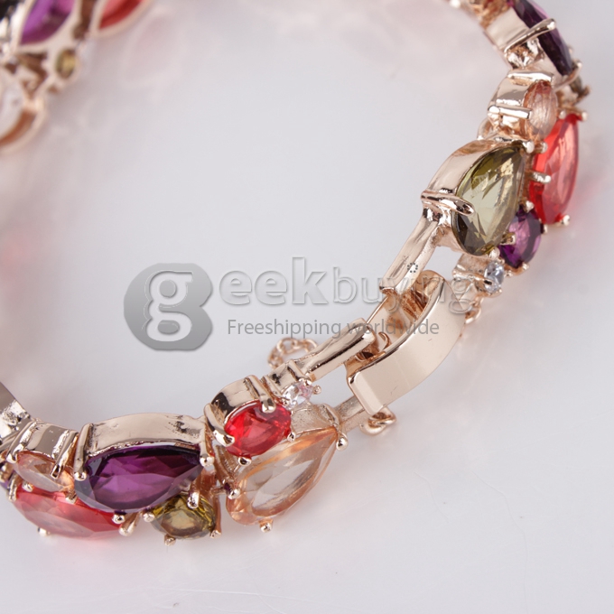 Trendy Metallic Sparkly Rhinestone Bracelet Wrist Decor Jewelry for Women Lady