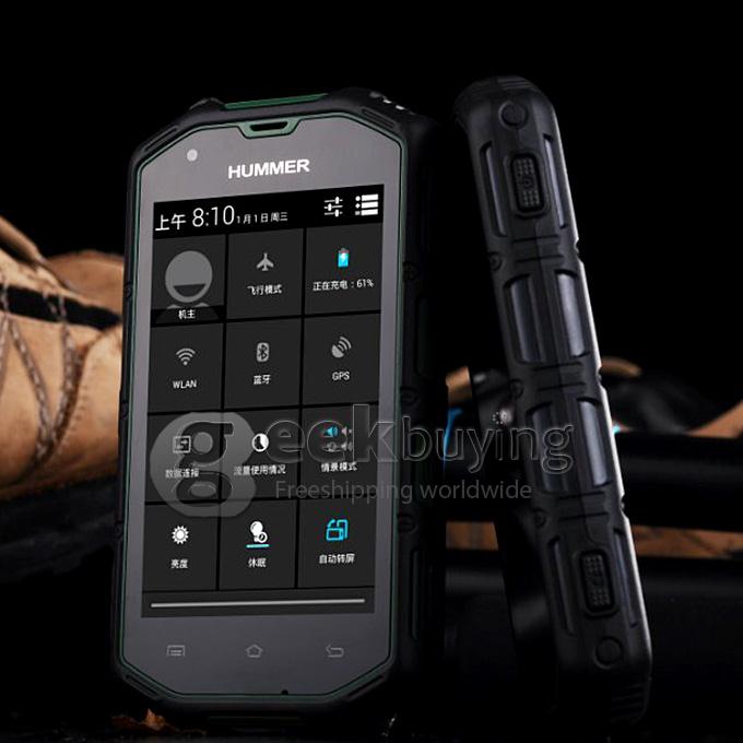 Hummer H5 Waterproof Ip67 phone 4inch IPS screen android 4.2 512MB+4GB dual core MTK6572A dual cardwith 3G phone-Grey