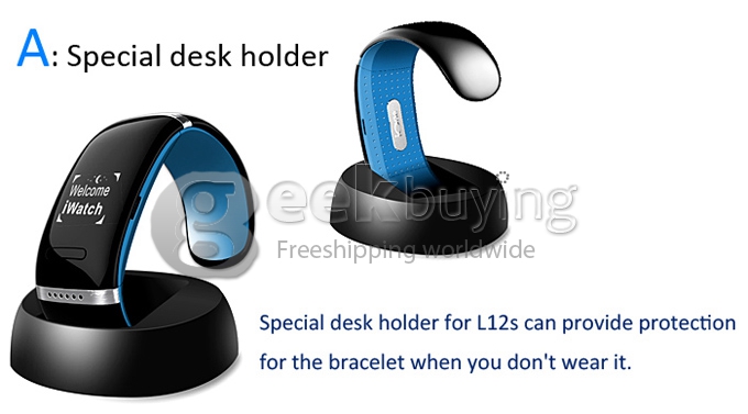 L12S OLED Bluetooth 3.0 Bracelet Wrist Watch Design for IOS iPhone Samsung and Android Smart Phone -Yellow