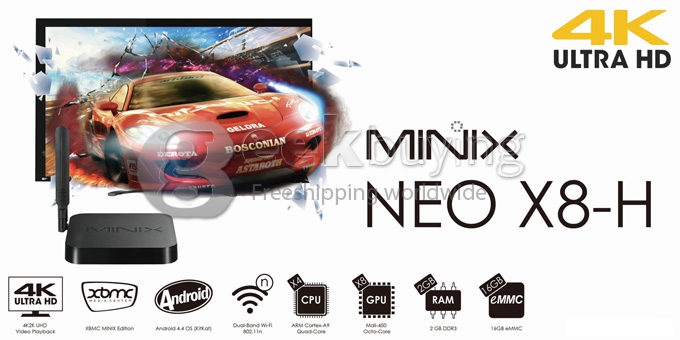 Bundle Deal MINIX NEO X8-H (X8H) Amlogic S802-H Quad Core Google Android 4.4 TV BOX + Tronsmart TSM01 English Version Air Mouse & Keyboard