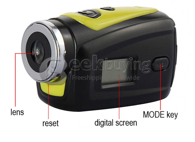 F22 720P HD Mini Sports Action Camera Helmet Camcorder 30M Waterproof 1.3 Mega Pixels 120 Degree Wide Angle with 2 Mounts (Red)