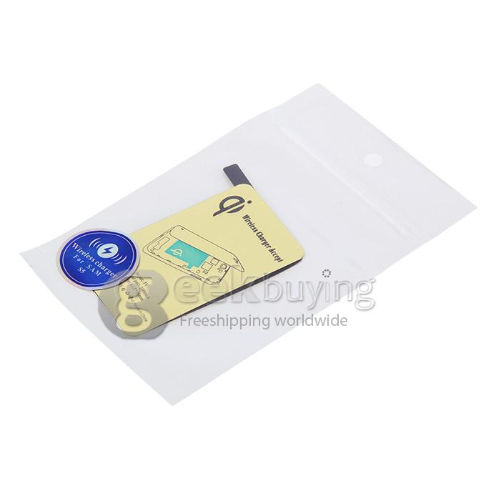 Qi Standard Wireless Charging Receiver Pad for Samsung Galaxy S5 I9600 - Gold