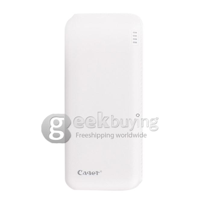 Cager B16 12000mAh Mobile Power Bank with Built-in LCD for iPhone6 Plus, iPad, Cellphones, MP3, MP4 - White