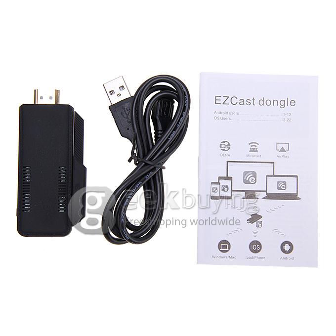 TS-02 EZCast Miracast HDMI TV Dongle for IOS Android Windows DLNA Miracast Airpaly Mirror OP Black