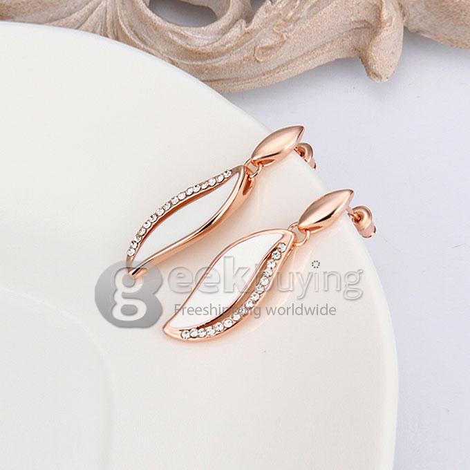 Fashion Long Pattern Earrings Ear Pins with Rhinestones for Women Lady