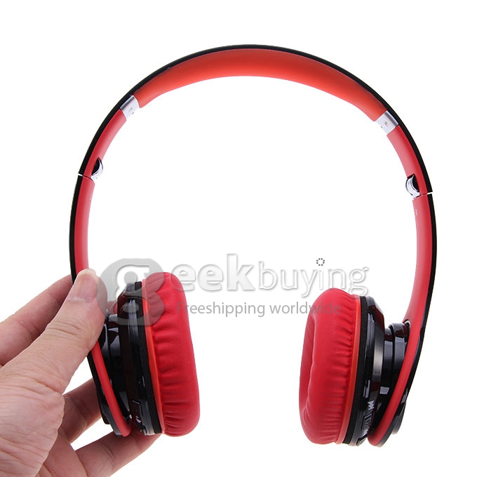 Syllable G15 Folding Design Wireless Bluetooth V2.0 Stereo Headphones with Mic Black + Red