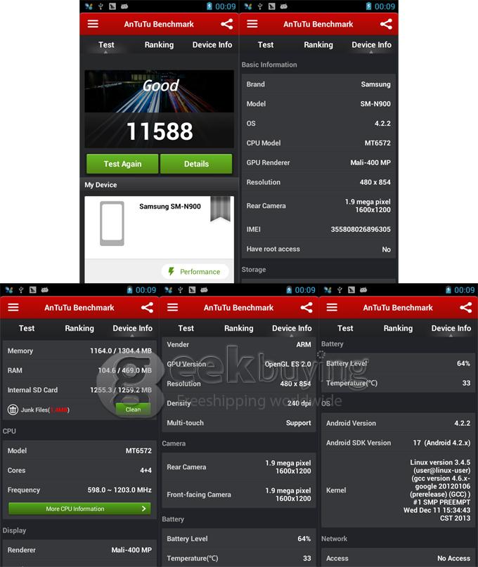 JIAKE N900W 5.3 inch Dual Core MTK6572 1.2GHz 512+4GB Android 4.2 3G/GPS- Black