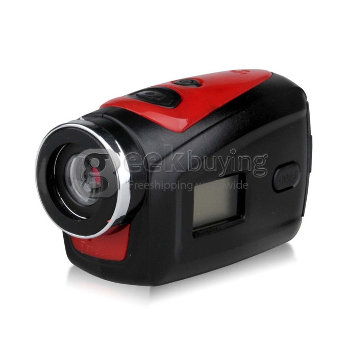 F22 720P HD Mini Sports Action Camera Helmet Camcorder 30M Waterproof 1.3 Mega Pixels 120 Degree Wide Angle with 2 Mounts (Red)