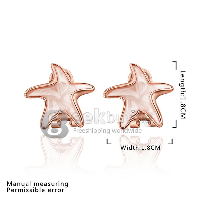Fashion Women Jewelry Small Starfish Shaped Earrings - Rose Golden