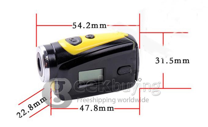 F22 720P HD Mini Sports Action Camera Helmet Camcorder 30M Waterproof 1.3 Mega Pixels 120 Degree Wide Angle with 2 Mounts (Yellow)