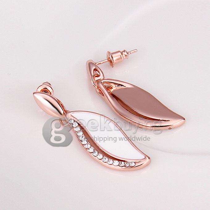 Fashion Long Pattern Earrings Ear Pins with Rhinestones for Women Lady