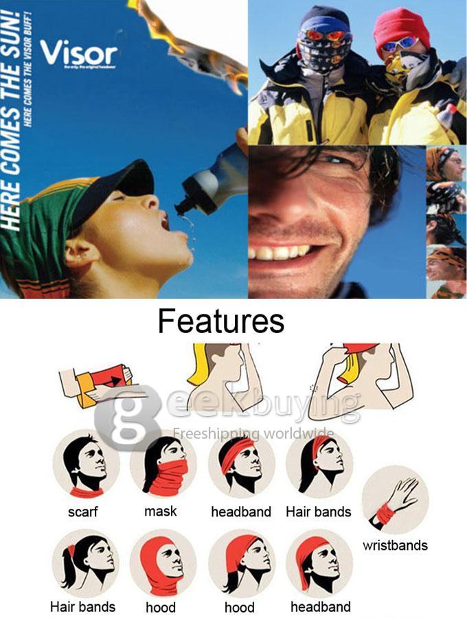 Multifunctional Quick Drying Cycling Headwear Headband Scarf Bandanas for Outdoor Activitiescolor -Color random