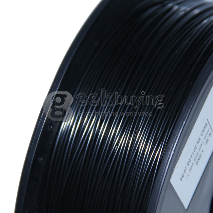 3D Printer Material PLA Filaments Consumables 1.75mm 1kg Plastic Cable - Black