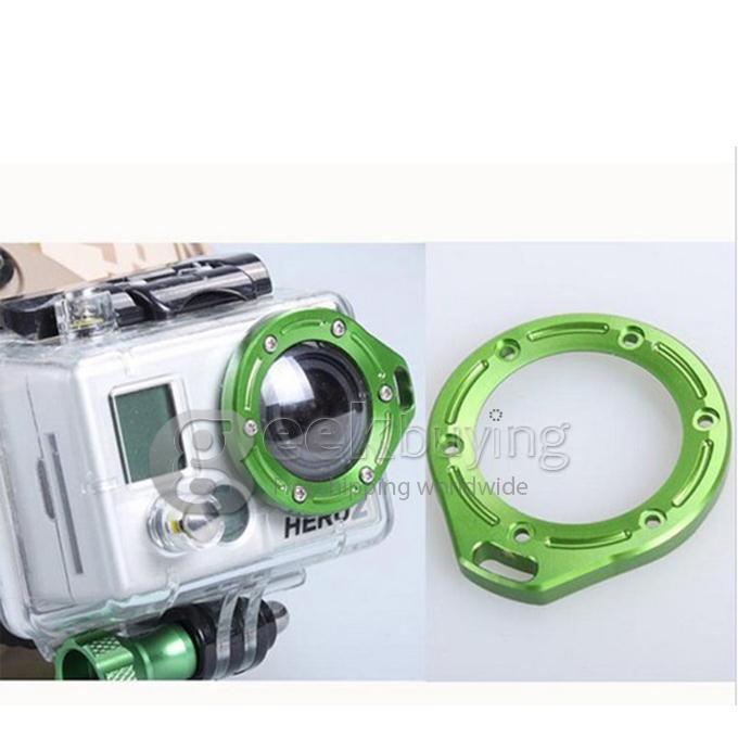CNC Aluminum Alloy Lanyard Mount Lens Ring for GoPro HD Hero 2 - Green