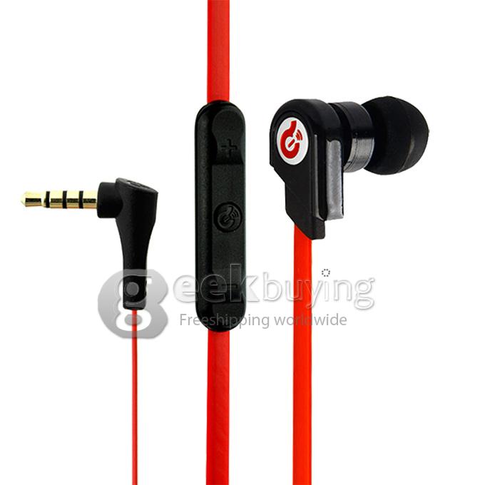 Syllable G02w In-Ear Music Fashion Portable Headset with Microphone/ Cable Control for Android/Apple -Red