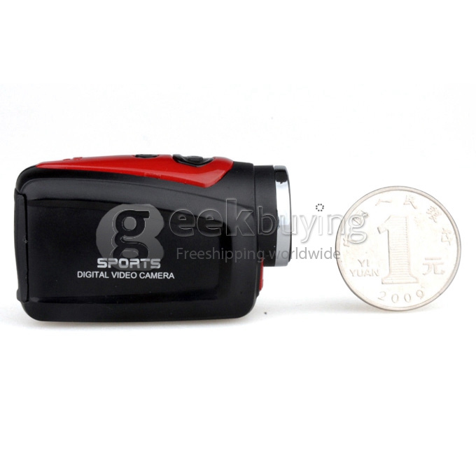 F22 720P HD Mini Sports Action Camera Helmet Camcorder 30M Waterproof 1.3 Mega Pixels 120 Degree Wide Angle with 2 Mounts (Red)