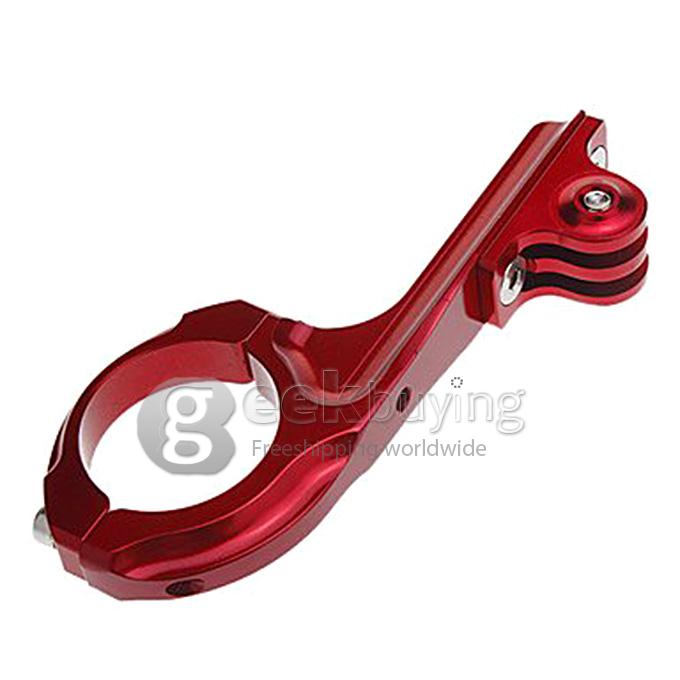 Aluminum Bike Motorcycle Holder Adapter Mount Handlebar 31.8mm For Gopro Camera Hero 3+ 3 2 1 - Red
