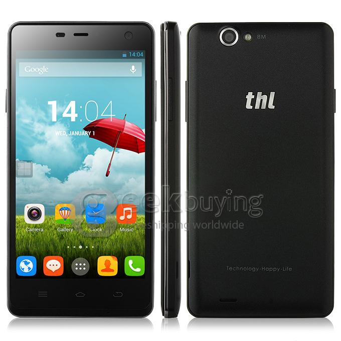 THL Ultrathin 4400 5.0inch MTK6582 1.3GHz Quad core Smartphone IPS HD Screen 1GB 4GB 13.0MP Android 4.2 4400mAh OTG Miracast - Black