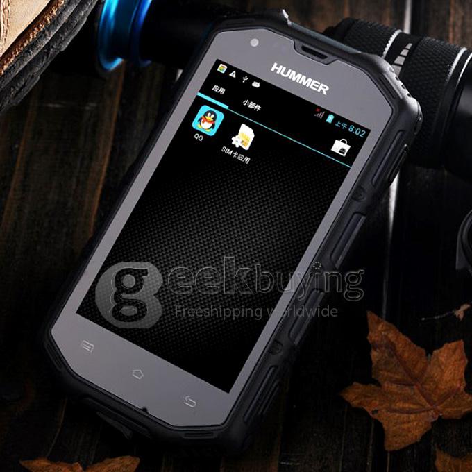 Hummer H5 Waterproof Ip67 phone 4inch IPS screen android 4.2 512MB+4GB dual core MTK6572A dual cardwith 3G phone-Grey