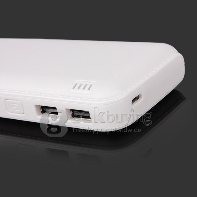 Cager B16 12000mAh Mobile Power Bank with Built-in LCD for iPhone6 Plus, iPad, Cellphones, MP3, MP4 - White