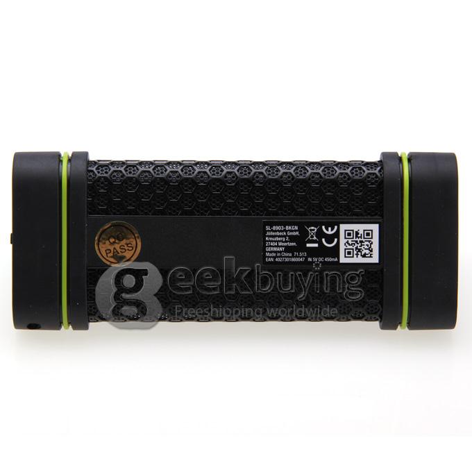 Portable Shockproof Wireless Remote Control Bluetooth Stereo Speaker - Black