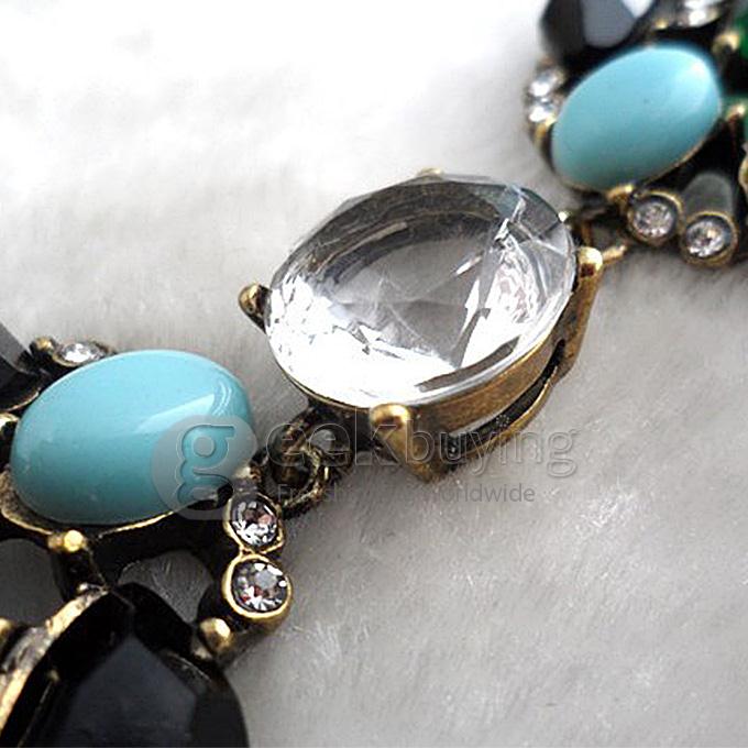 Exaggerated Emerald Crystals & Rhinestones Necklace Neck Chain for Women