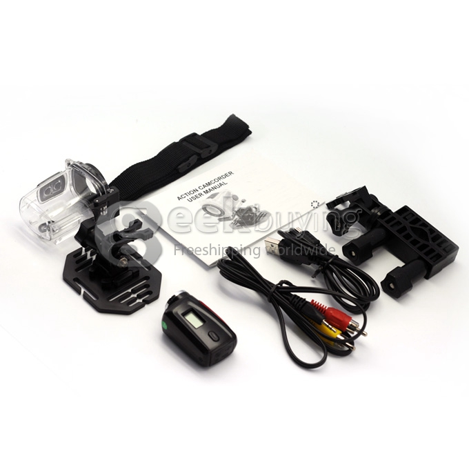 F22 720P HD Mini Sports Action Camera Helmet Camcorder 30M Waterproof 1.3 Mega Pixels 120 Degree Wide Angle with 2 Mounts (Red)