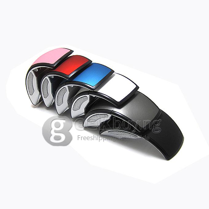 USB 2.0 2.4GHz Snap-in Transceiver Optical Foldable Folding Arc Wireless Mouse for PC Laptop Computer - Red