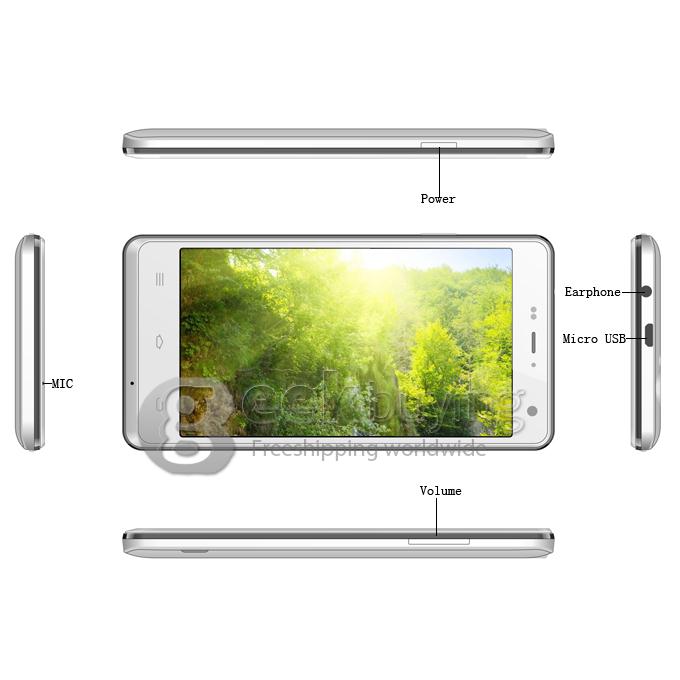 THL Ultrathin 4400 5.0inch MTK6582 Quad core Smartphone IPS HD Screen 1GB 4GB 13.0MP Android 4.2 4400mAh OTG Miracast—White
