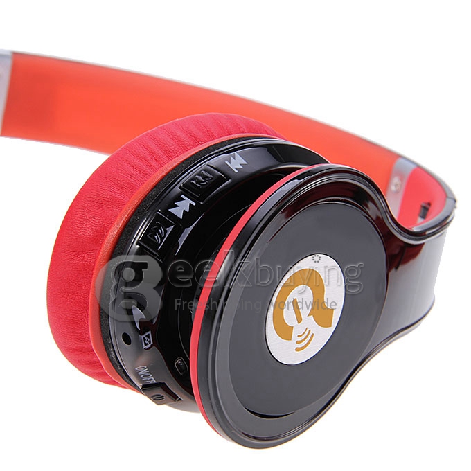 Syllable G15 Folding Design Wireless Bluetooth V2.0 Stereo Headphones with Mic Black + Red