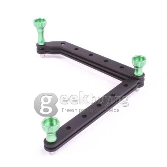 CNC Aluminum Alloy Extension Arm and Screw Mount Kits for Gopro HD Camera Hero 3+ / 3 / 2 (Black + Green)