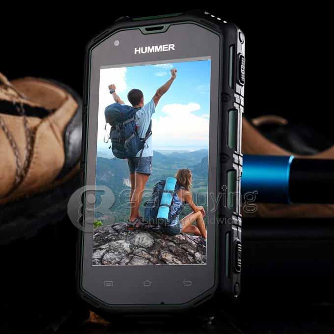 Hummer H5 Waterproof Ip67 phone 4inch IPS screen android 4.2 512MB+4GB dual core MTK6572A dual cardwith 3G phone-Grey