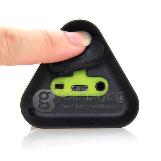 Portable Shockproof Wireless Remote Control Bluetooth Stereo Speaker - Black