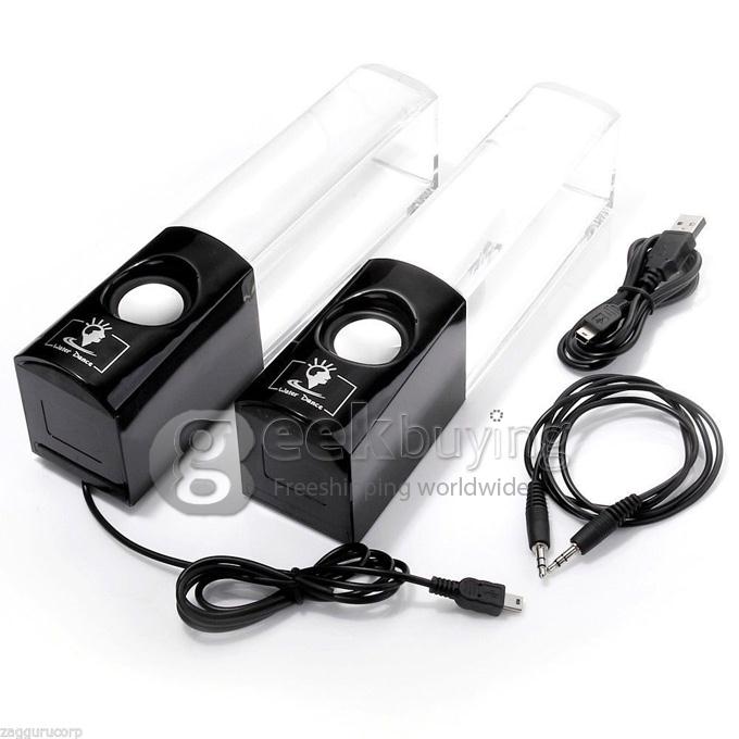 Dancing Water Speakers with Multi Colour LED Music Fountain Jet Light for S5 iPhone iPad Tablet PC - Black