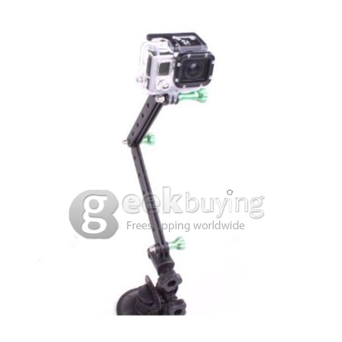 CNC Aluminum Alloy Extension Arm and Screw Mount Kits for Gopro HD Camera Hero 3+ / 3 / 2 (Black + Green)