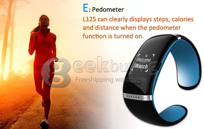 L12S OLED Bluetooth 3.0 Bracelet Wrist Watch Design for IOS iPhone Samsung and Android Smart Phone -Yellow