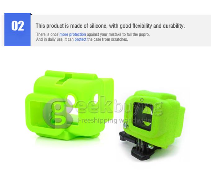 Silicone Protective Dirtproof Soft Rubber Case Cover Skin for Gopro HD Hero 3+ / 3 Camera (Green)