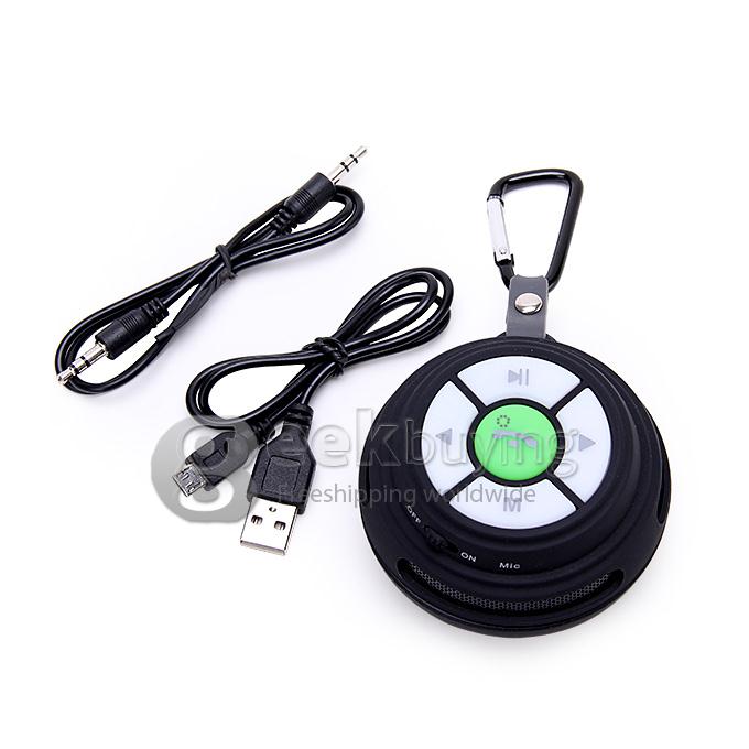 Portable Wirless Bluetooth Sport Speaker with Chain for Hiking Bicycling Camping - Black
