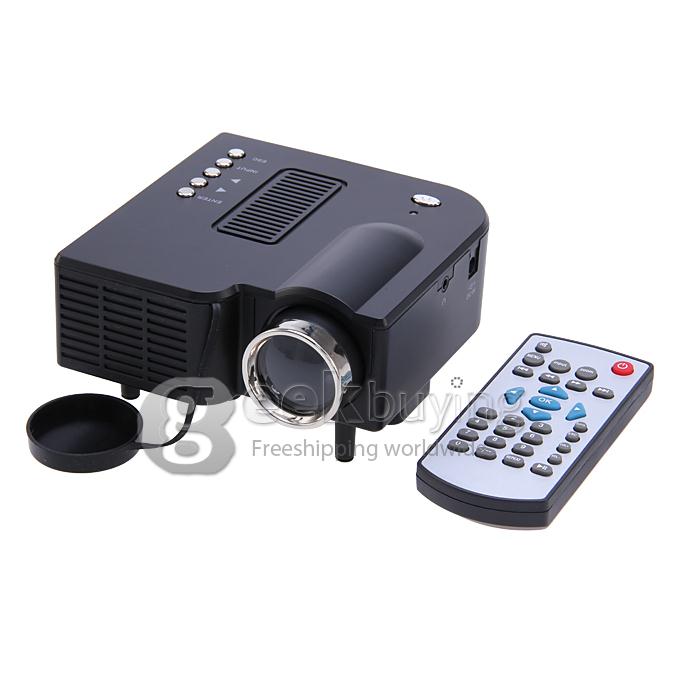 AEN UC28+ 1080P HD 48LM 16770K Color Portable LED LCD Projector with HDMI SD CARD USB VGA Slots - Black