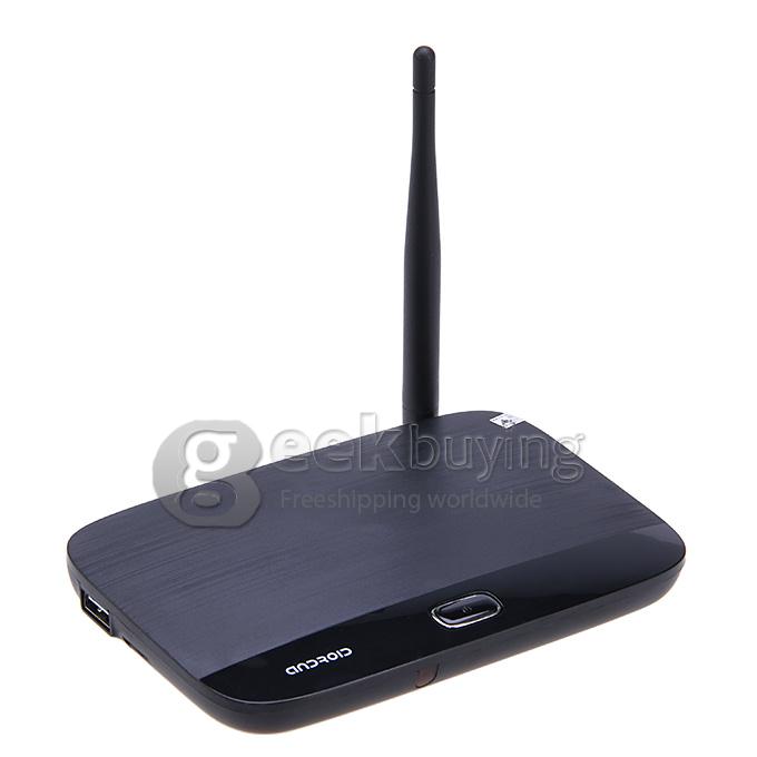 Original T-R41 Quad Core RK3188T Google Android 4.2.2 Mini TV Box HDMI HDD Player 2G/8G FHD 1080P BT4.0 with RJ45 OTG External Wifi Antenna Ethernet Port - Black