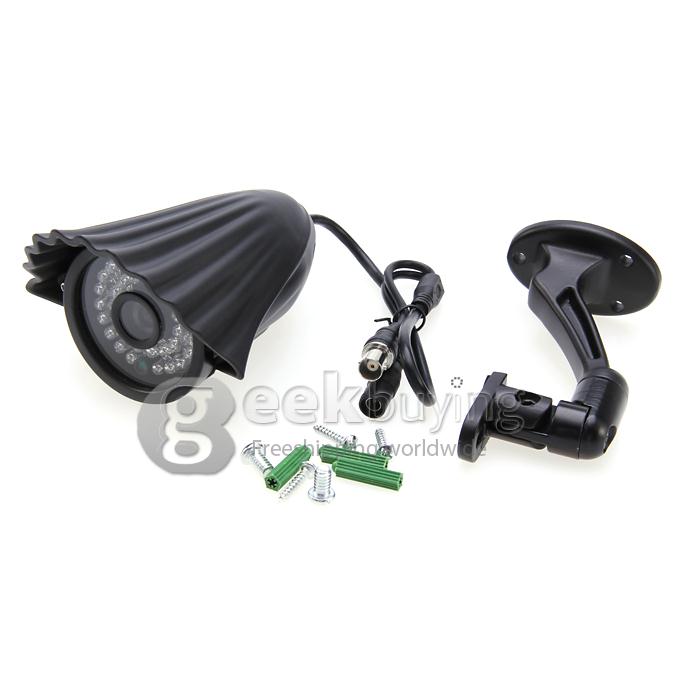 Waterproof 700TVL 1/3 CMOS 3.6mm Lens 36 LEDs IR Night Vision Outdoor CCTV Security Camera with Bracket - Black (PAL)