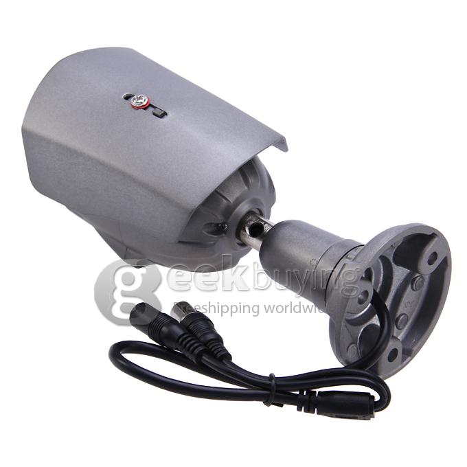 Outdoor 700TVL 1/3 CMOS 3.6mm Lens 24 IR LEDs Nightvision Waterproof Surveillance CCTV Camera with Bracket - Grey (NTSC)
