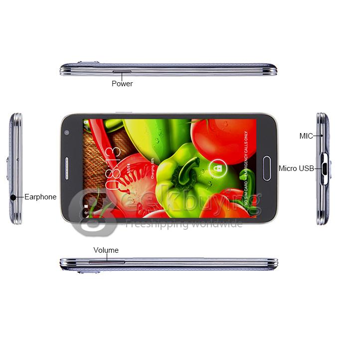 JIAKE G900W MTK6582 Cortex A7 Quad Core 1.3GHz 5.0 Inch Android 4.4.2 OS Smartphone 1GB RAM 8GB ROM QHD Screen 5.0MP - Black