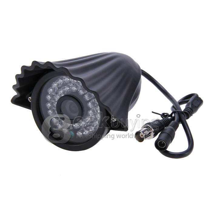 Waterproof 700TVL 1/3 CMOS 3.6mm Lens 36 LEDs IR Night Vision Outdoor CCTV Security Camera with Bracket - Black (PAL)